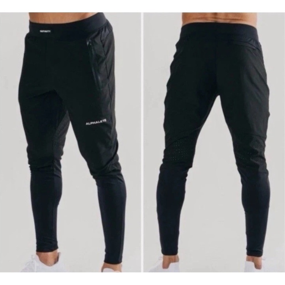 ALPHALETE Infinity Tech Vented Jogger Pants Gym Training Black Camo Mens S x 27